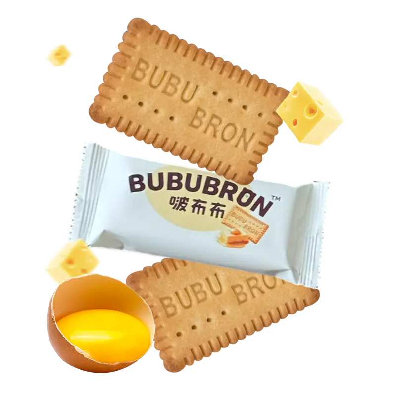 Biscoitos com sabor de ovo e queijo com alto teor de proteína DHA
